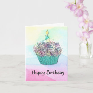 Carte Cupcake Anniversaire & Bougie