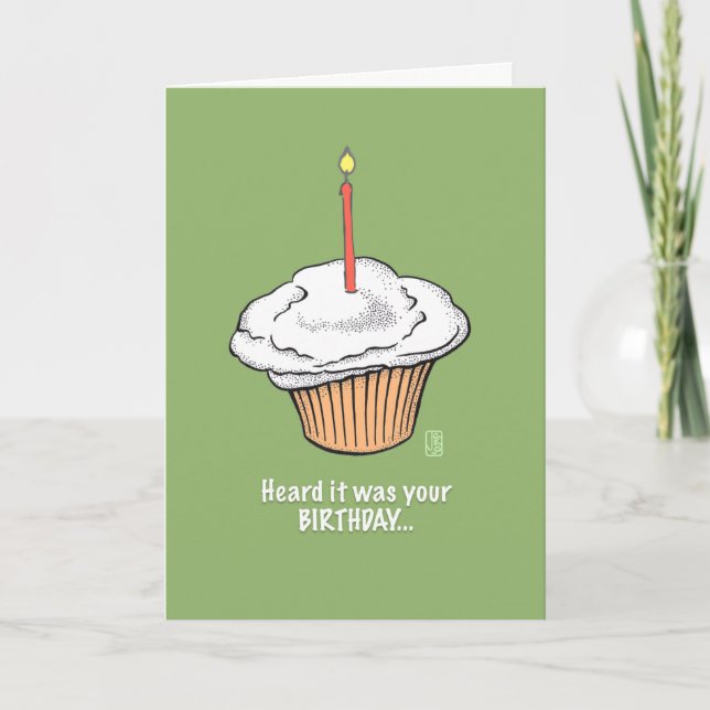Carte Cupcake avec bougie Votre anniversaire (Devant)