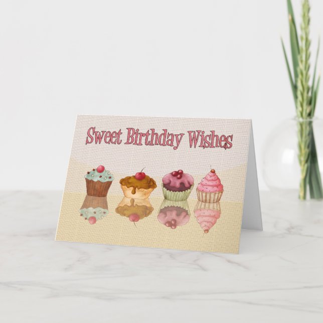 Carte Cupcake Birthday Card - Sweet Birthday Wives (Devant)