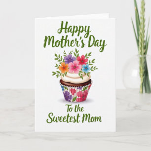 Carte Cupcake Bouquet pour la Maman la Plus Douce