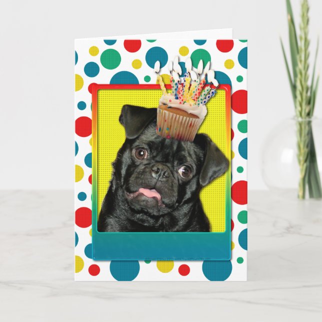 Carte Cupcake d'anniversaire - Carlin - Ruffy (Devant)