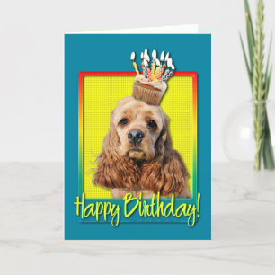 Carte Cupcake d'anniversaire - Cocker Spaniel