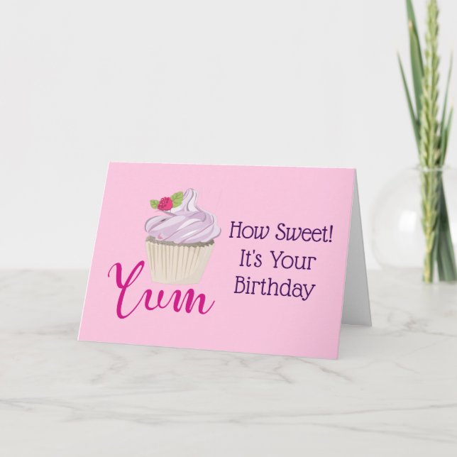 Carte Cupcake d'anniversaire doux (Devant)