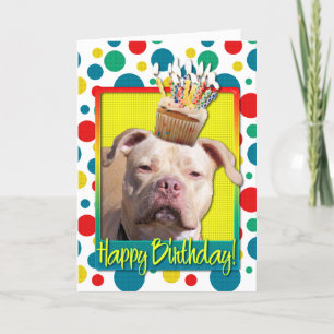 Carte Cupcake d'anniversaire - Pitbull - Jersey Girl