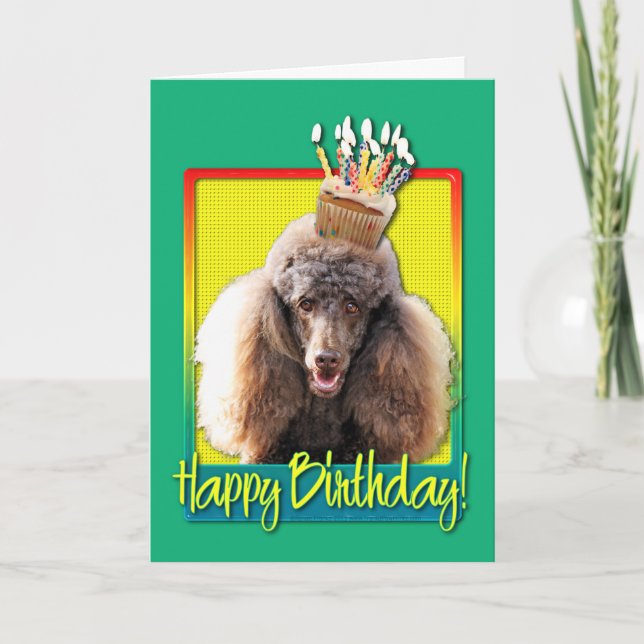 Carte Cupcake d'anniversaire - Poodé - Chocolat (Devant)