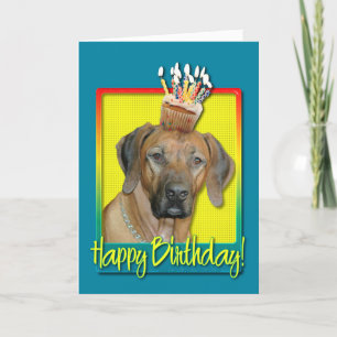 Carte Cupcake d'anniversaire - Rhodesian Ridgeback