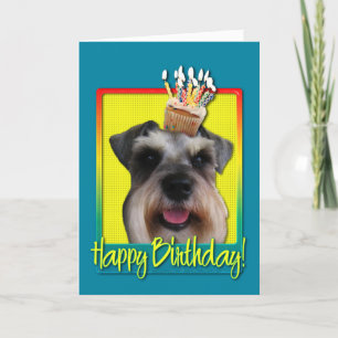 Carte Cupcake d'anniversaire - Schnauzer
