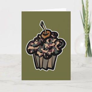 Carte cupcake de camouflage