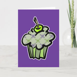 Carte cupcake de croix de punk vert