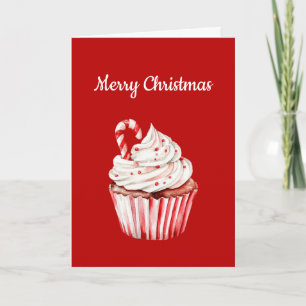 Carte Cupcake de Noël Canne à Sucre