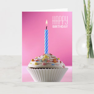 Carte Cupcake glacé décoré pour l'anniversaire