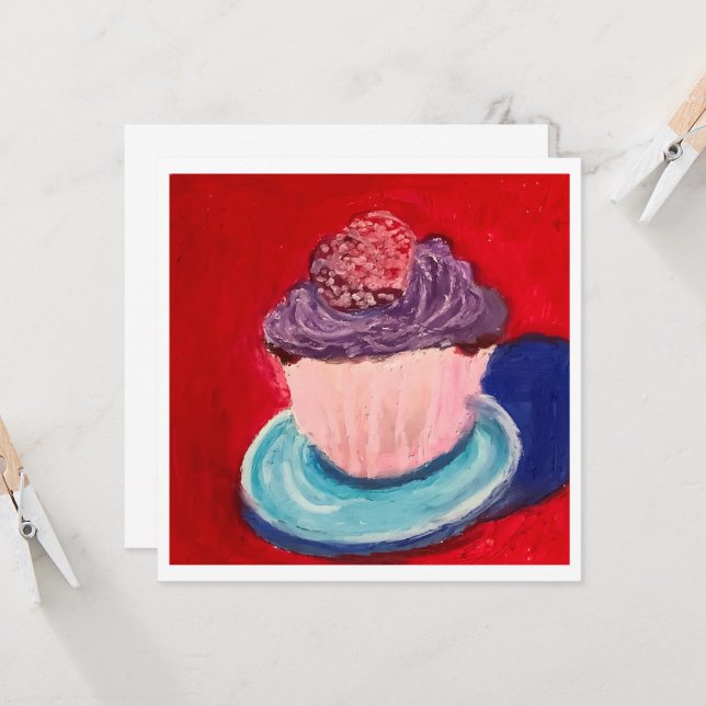 Carte Cupcake Mignon (Devant/Arrière en situation)