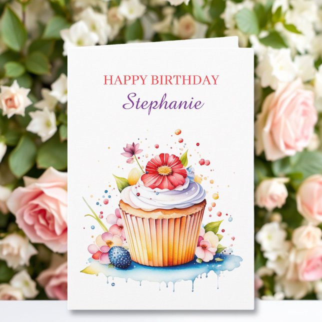 Carte Cupcake Sentimental Anniversaire personnalisé pour (Créateur téléchargé)