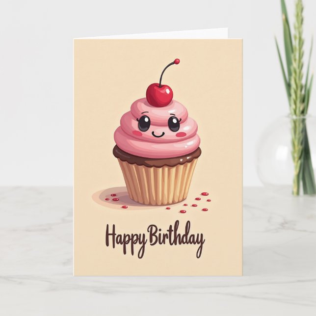Carte Cupcake Sourire Doux (Devant)
