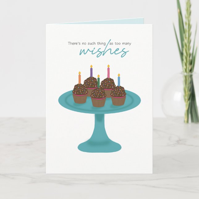 Carte Cupcake trop de souhaits (Devant)