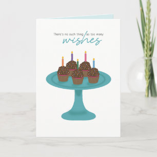 Carte Cupcake trop de souhaits