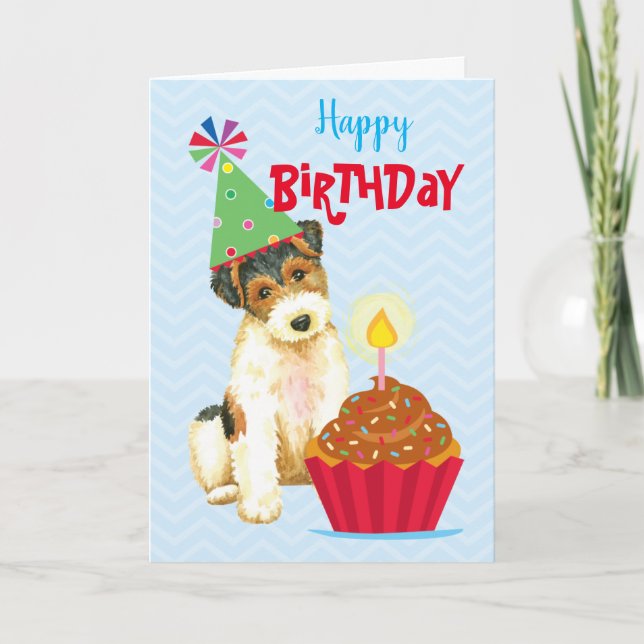 Carte Cupcake Wire Fox Terrier (Devant)