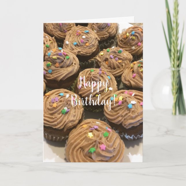 Carte Cupcakes d'anniversaire au chocolat (Devant)