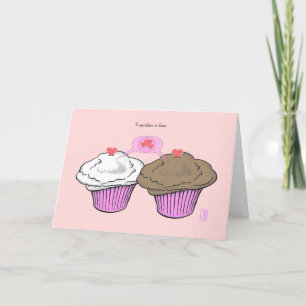 Carte Cupcakes en Love VanillaChocoRoseValentine