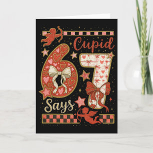 Carte Cupid dit 6 7 Amour Saint-Valentin Six Sept Mème E