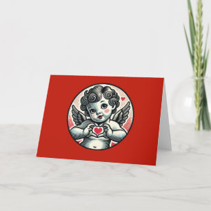 Carte Cupidon chérubin ange de la Saint-Valentin