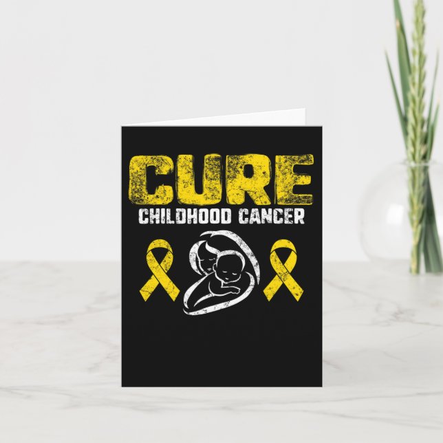 Carte Cure Enfance Cancer Gold Ribbon Support Maman Awar (Devant)