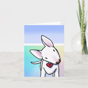 Carte Curieux White Bull Terrier Card