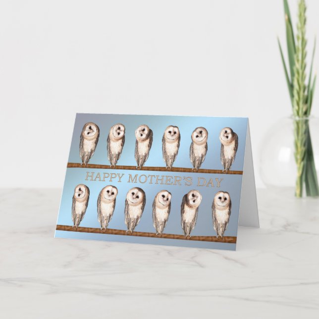 Carte Curious owls Mother's Day. (Devant)