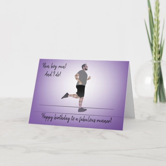 Carte Curvy Boy Runner Anniversaire (Devant)