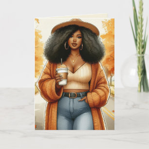 Carte Curvy Cosy Africaine Américaine Thanksgiving