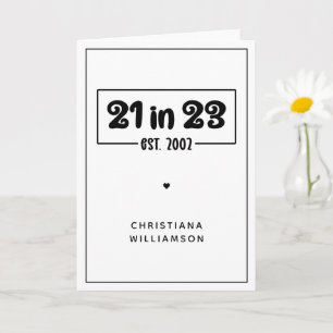 Carte Custom 21st Birthday Cadeau 21 en 23 Est 2002