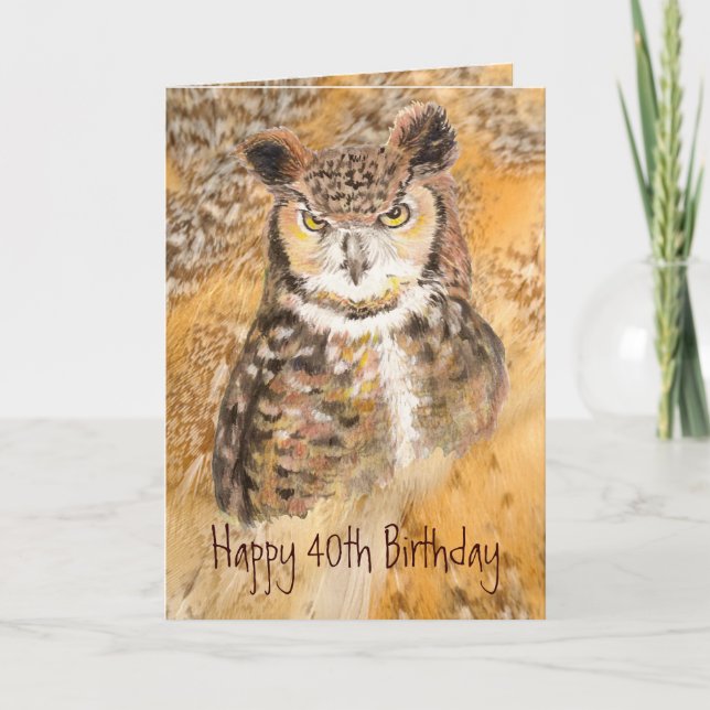 Carte Custom 40e anniversaire, Owl Wild & Crazy (Devant)