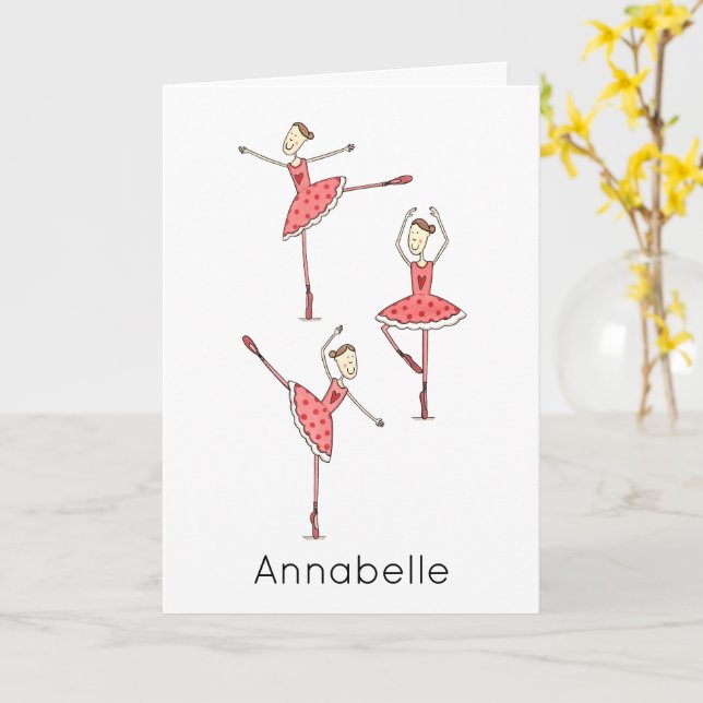 Carte Custom Ballerina Birthday  (Fleur jaune)