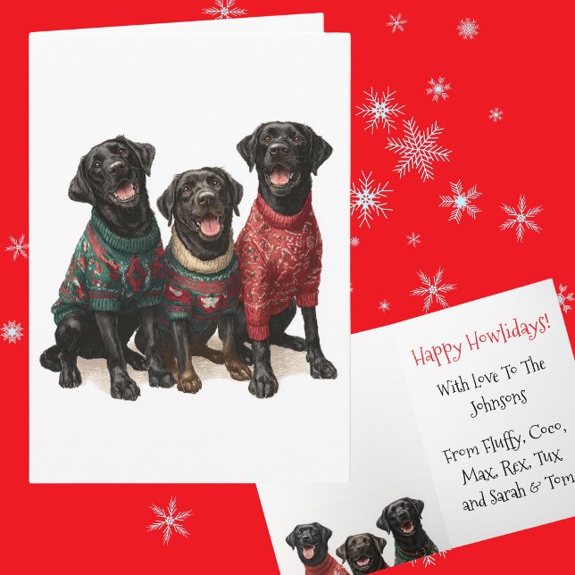 Carte Custom Black Lab Noël Vacances de sueur moche (Créateur téléchargé)