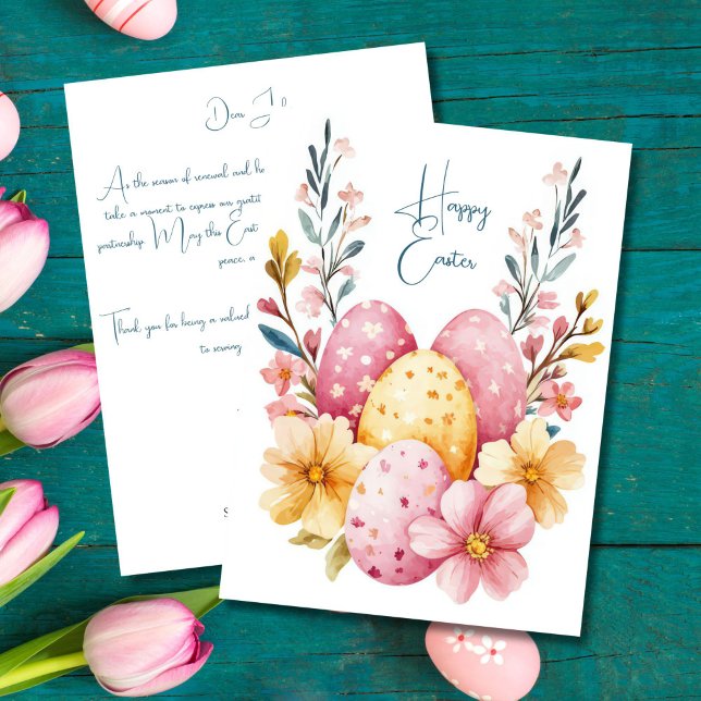 Carte Custom Business Easter Greeting Card  (Créateur téléchargé)