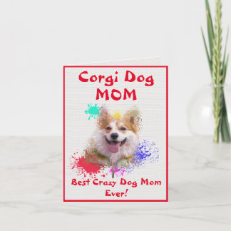Carte Custom Corgi Maman Chien meilleur fou chien dame n