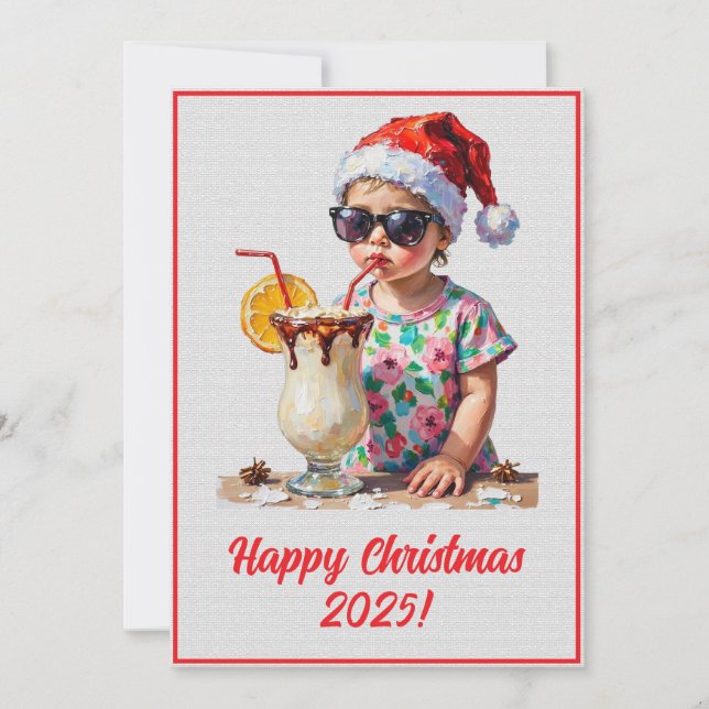 Carte Custom Digital Christmas Baby And Milk Xmas (Devant)
