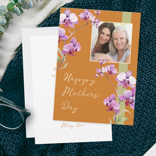 Carte Custom Floral Mother's Day Photo card (Créateur téléchargé)