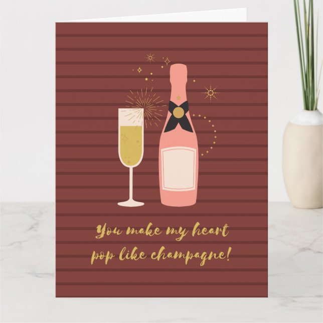 Carte Custom Funny Champagne Pun Valentine's Day (Devant)
