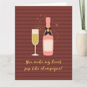 Carte Custom Funny Champagne Pun Valentine's Day