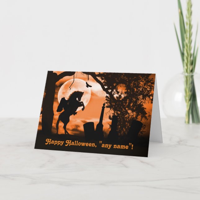 Carte Custom Halloween Horseman Horseman Fun Ajouter Nom (Devant)