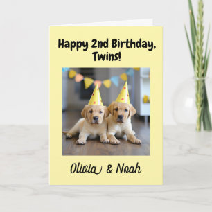 Carte Custom Happy 2e anniversaire Félicitations, jumeau