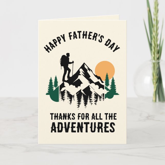 Carte Custom Happy Father's Day Mountain Hiking (Devant)