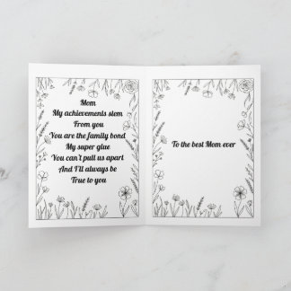 Carte Custom Heartfelt Mother's Day Poem Card