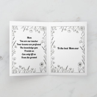 Carte Custom Heartfelt Mother's Day Poem Card.
