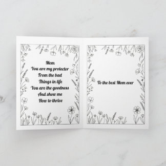 Carte Custom Heartfelt Mother's Day Poem Card