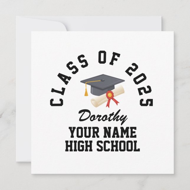 Carte Custom high school graduation party (Devant)
