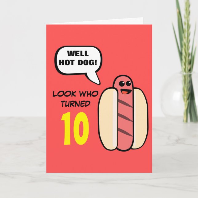 Carte Custom Hot Dog Character Birthday (Devant)