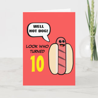 Carte Custom Hot Dog Character Birthday