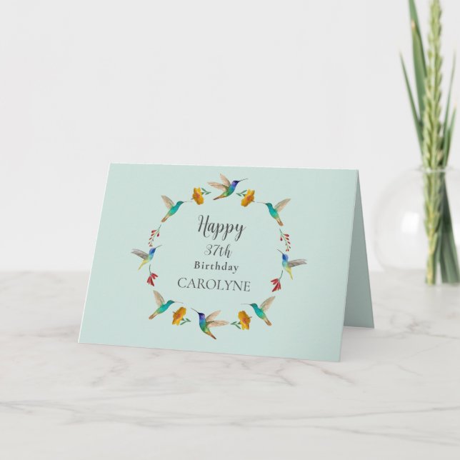Carte Custom Hummingbird Birthday Card (Devant)